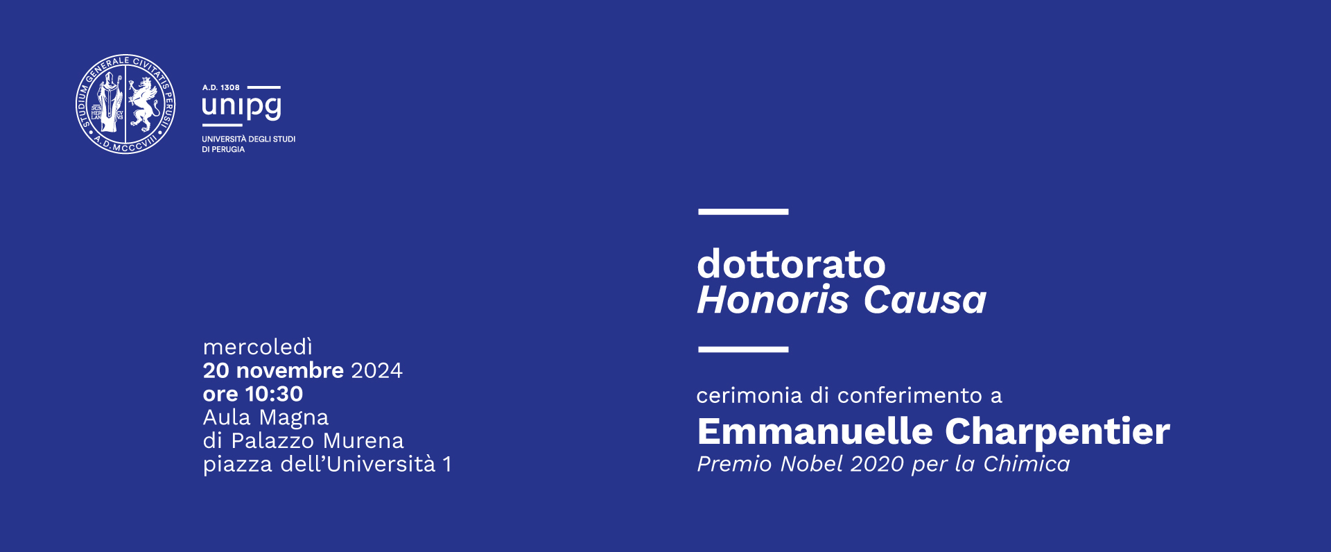 Banner Dottorato Honoris Causa Emmanuelle Charpentier